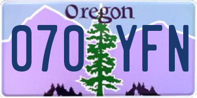OR license plate 070YFN