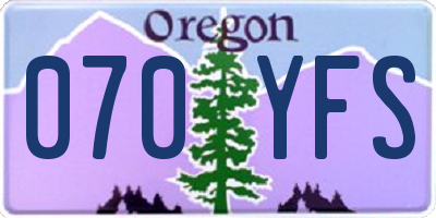 OR license plate 070YFS