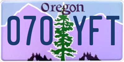 OR license plate 070YFT