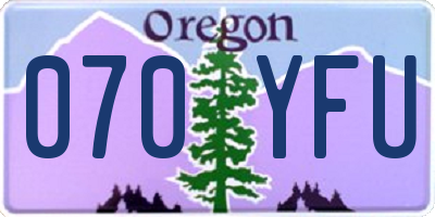 OR license plate 070YFU