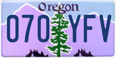 OR license plate 070YFV