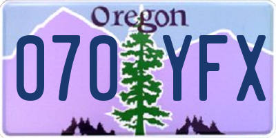 OR license plate 070YFX
