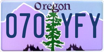 OR license plate 070YFY