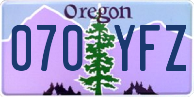 OR license plate 070YFZ