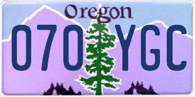 OR license plate 070YGC