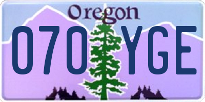 OR license plate 070YGE
