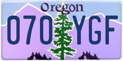 OR license plate 070YGF