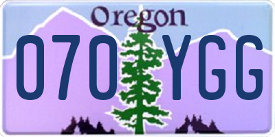 OR license plate 070YGG