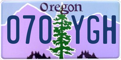 OR license plate 070YGH