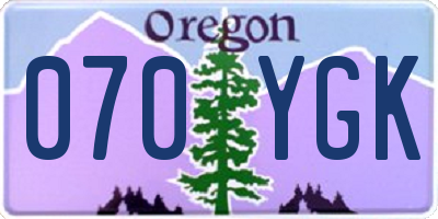 OR license plate 070YGK