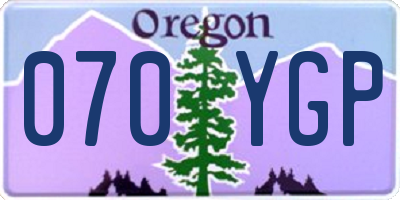 OR license plate 070YGP