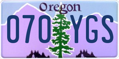 OR license plate 070YGS