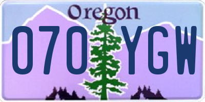 OR license plate 070YGW