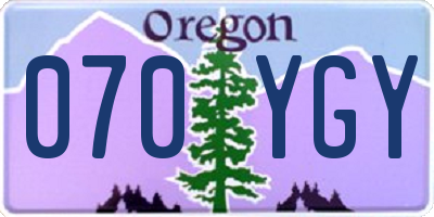 OR license plate 070YGY