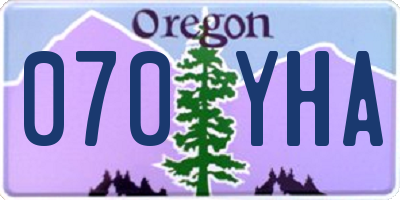 OR license plate 070YHA