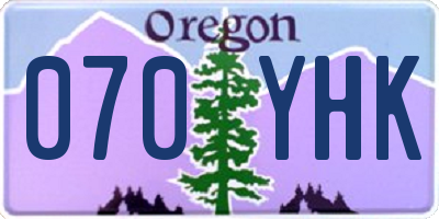 OR license plate 070YHK