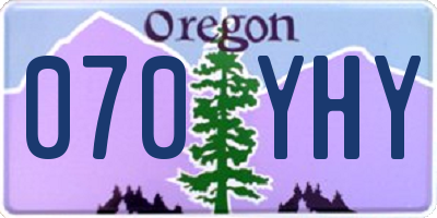 OR license plate 070YHY