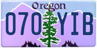 OR license plate 070YIB