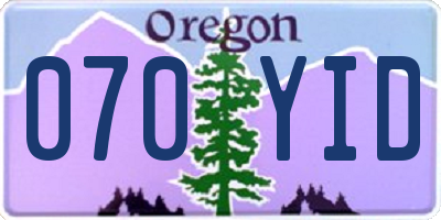 OR license plate 070YID
