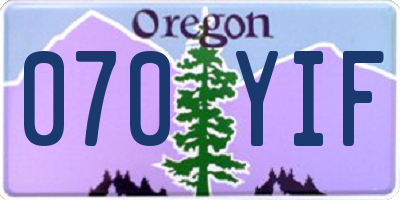 OR license plate 070YIF