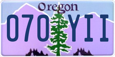 OR license plate 070YII