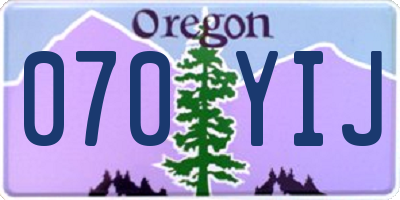 OR license plate 070YIJ