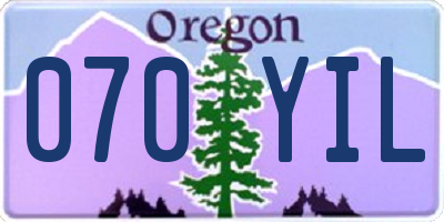 OR license plate 070YIL