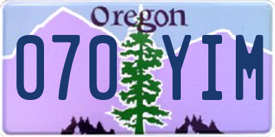 OR license plate 070YIM
