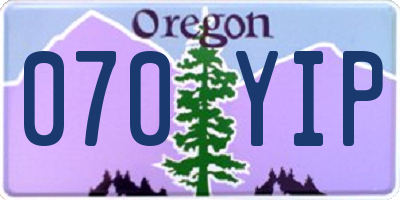 OR license plate 070YIP