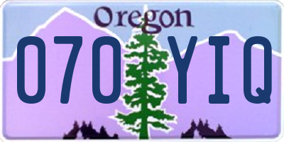 OR license plate 070YIQ