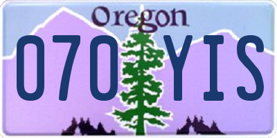 OR license plate 070YIS