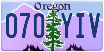 OR license plate 070YIV
