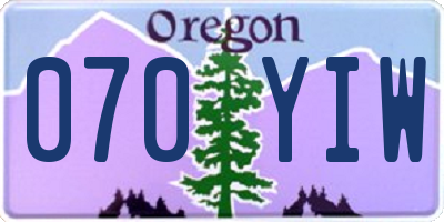 OR license plate 070YIW