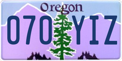 OR license plate 070YIZ