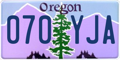 OR license plate 070YJA
