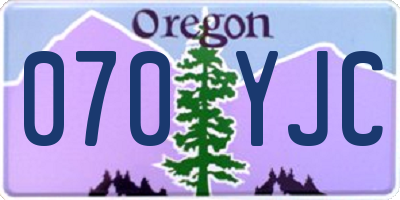 OR license plate 070YJC