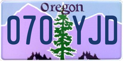 OR license plate 070YJD