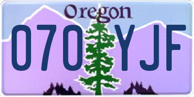 OR license plate 070YJF