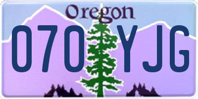 OR license plate 070YJG