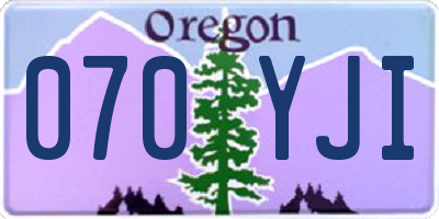 OR license plate 070YJI