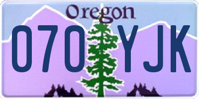 OR license plate 070YJK