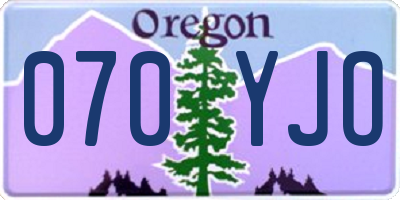 OR license plate 070YJO