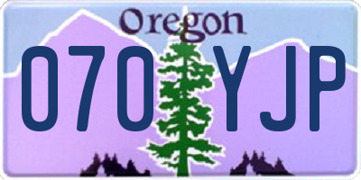OR license plate 070YJP