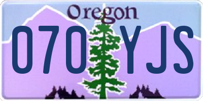 OR license plate 070YJS