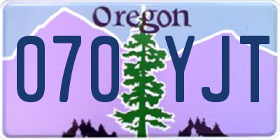 OR license plate 070YJT