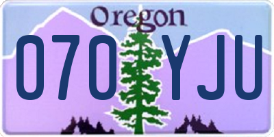 OR license plate 070YJU