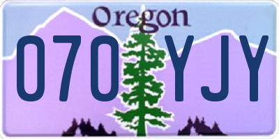 OR license plate 070YJY