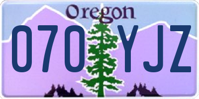 OR license plate 070YJZ