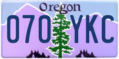 OR license plate 070YKC