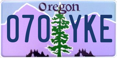 OR license plate 070YKE
